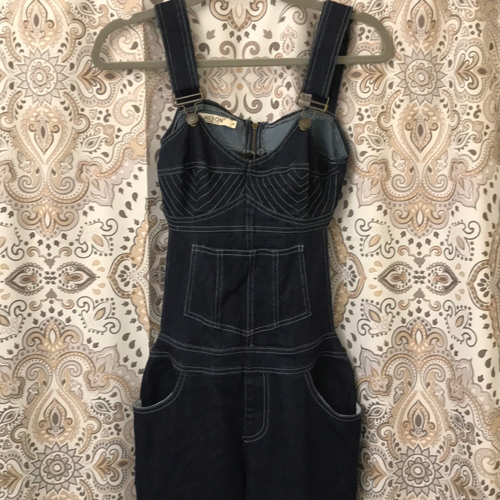 Mebon Blue jean overall  Suit with the back out